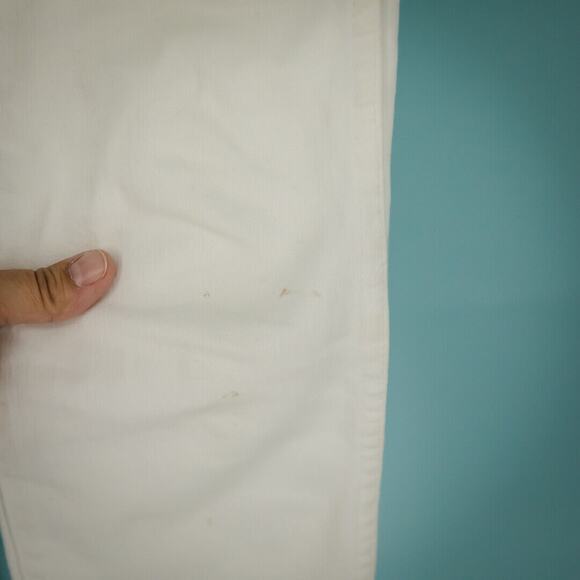 Madewell Size 26 White 10 Inch High Rise Skinny Button Fly Waist Raw Hem Jeans - Picture 3 of 8